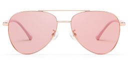Paige Rose-Gold Aviator Sunglasses2