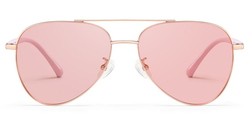 Paige Rose-Gold Aviator Sunglasses