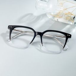 Jamaica Black Clear Square Glasses0