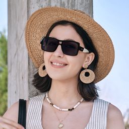 Nora Black Aviator Sunglasses5