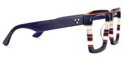 Kenish Blue White Square Glasses4