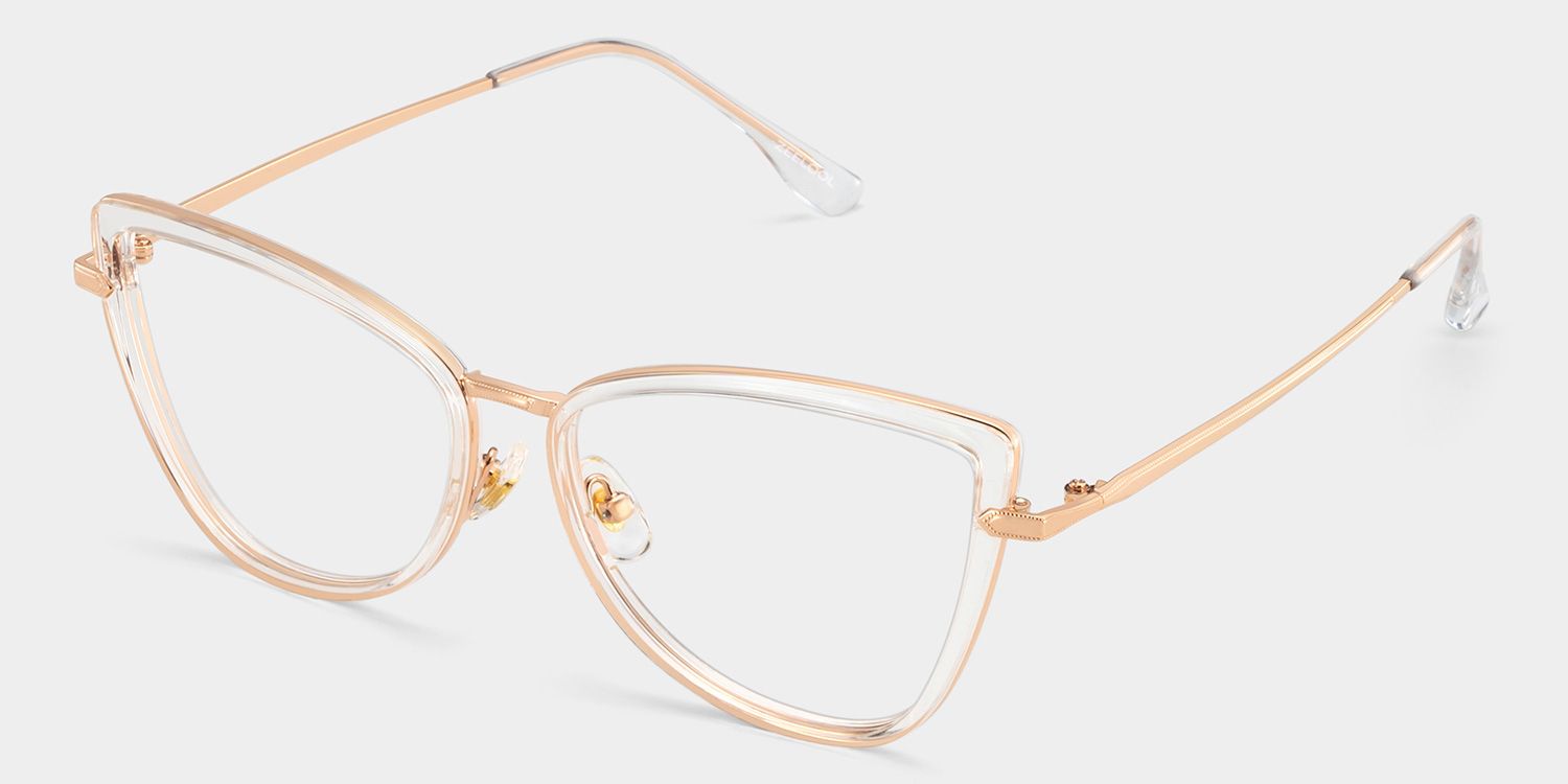 Cat eye Clear Eyeglasses- Sloane Mixed Frame Glasses3