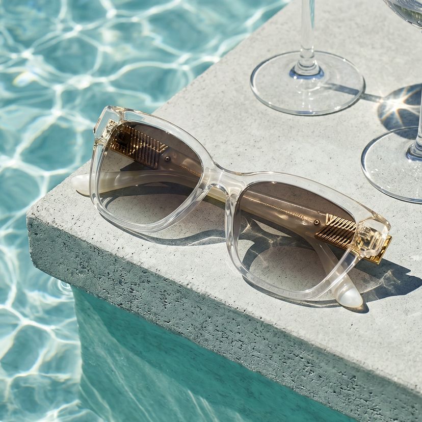 Miranda Clear Yellow Cat eye Sunglasses