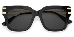 Lidia Black Square Sunglasses1