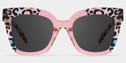 Malcolm Pink-Leopard Square Sunglasses0