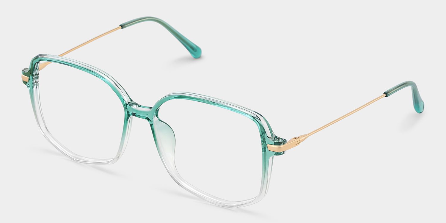 Payton Green Geometric Frame Glasses | Zeelool3