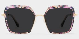 Cordaro Purple-Floral Square Sunglasses0