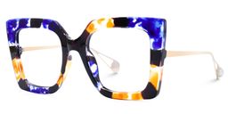 Qatar Blue-Black Square Glasses1