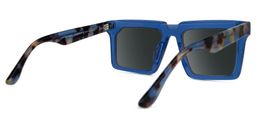 Moreland Blue Rectangle Sunglasses3