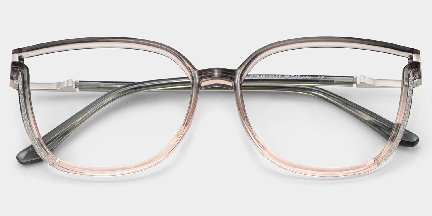 Rodz Square Gray-Pink Eyeglasses and Glasses Frames | ZEELOOL1