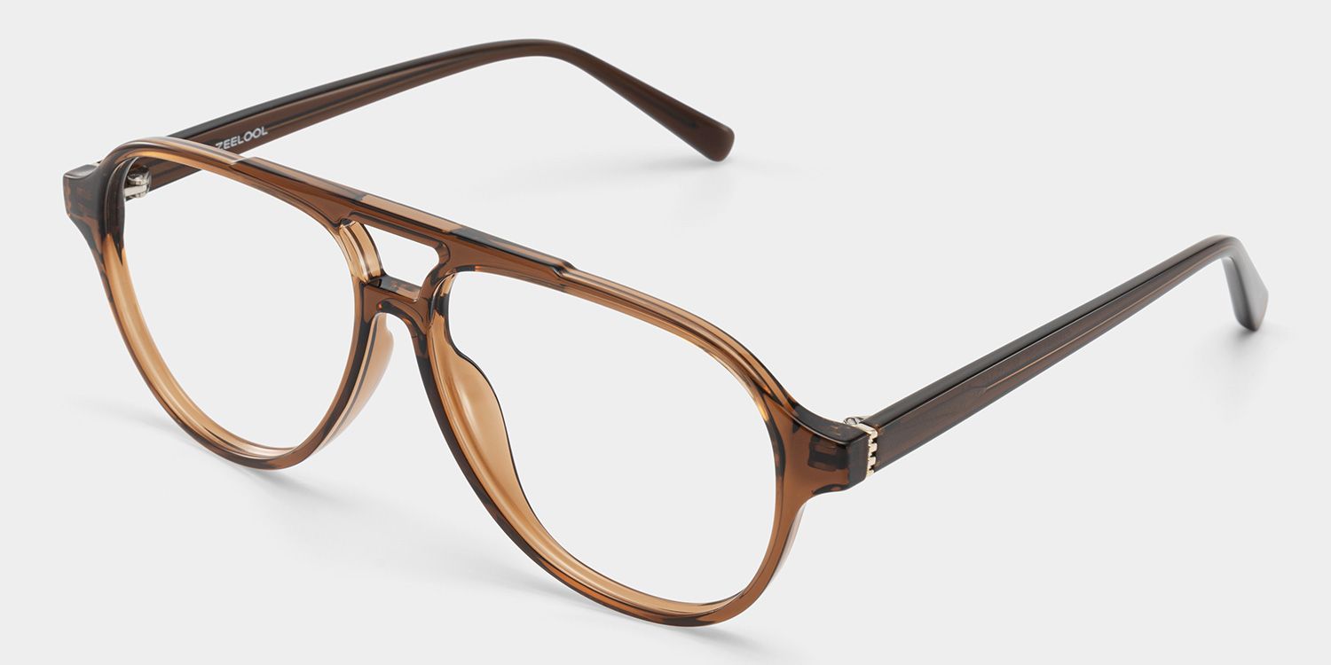 Drew Brown and Orange Aviator Glasses for Women | ZEELOOL3