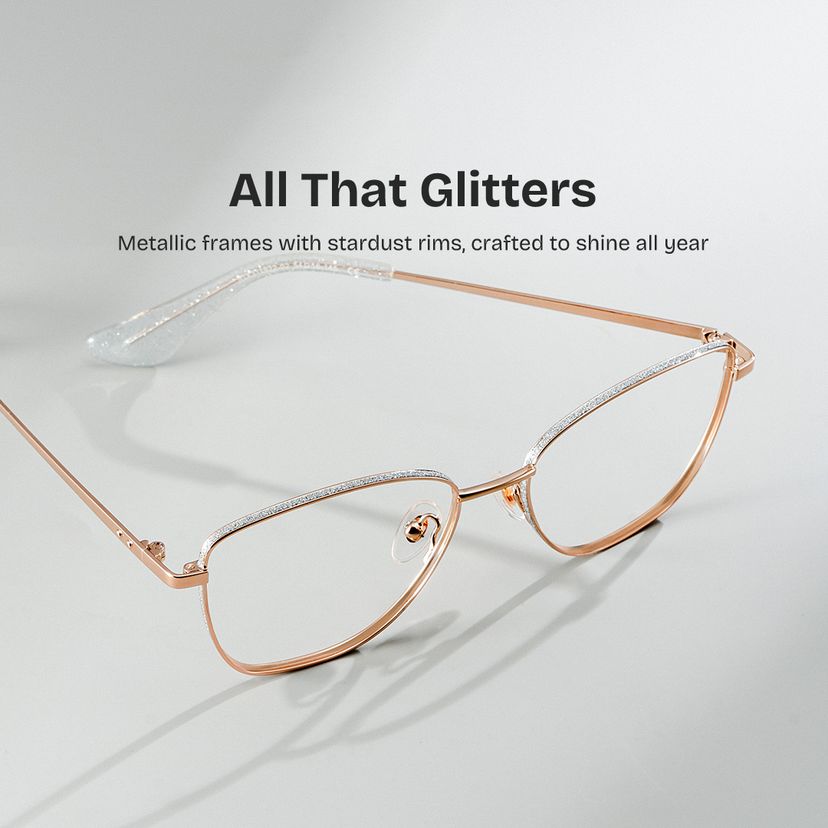 Skyler Rose Gold Butterfly Glasses