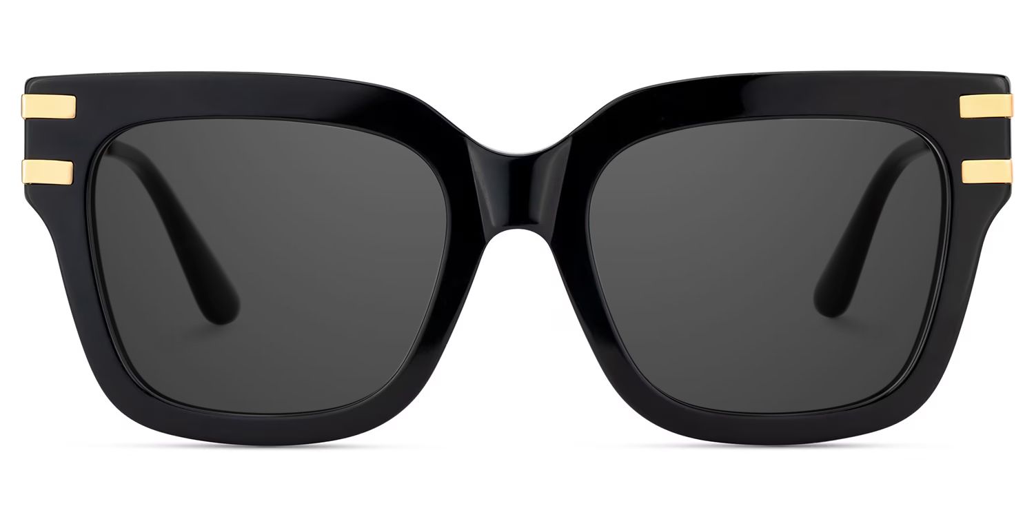 Lidia Black Square Polarized Sunglasses for Driving | ZEELOOL0