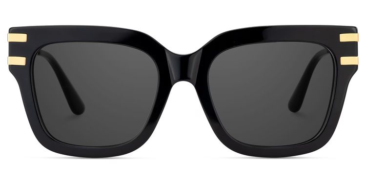 Lidia Black Square Sunglasses