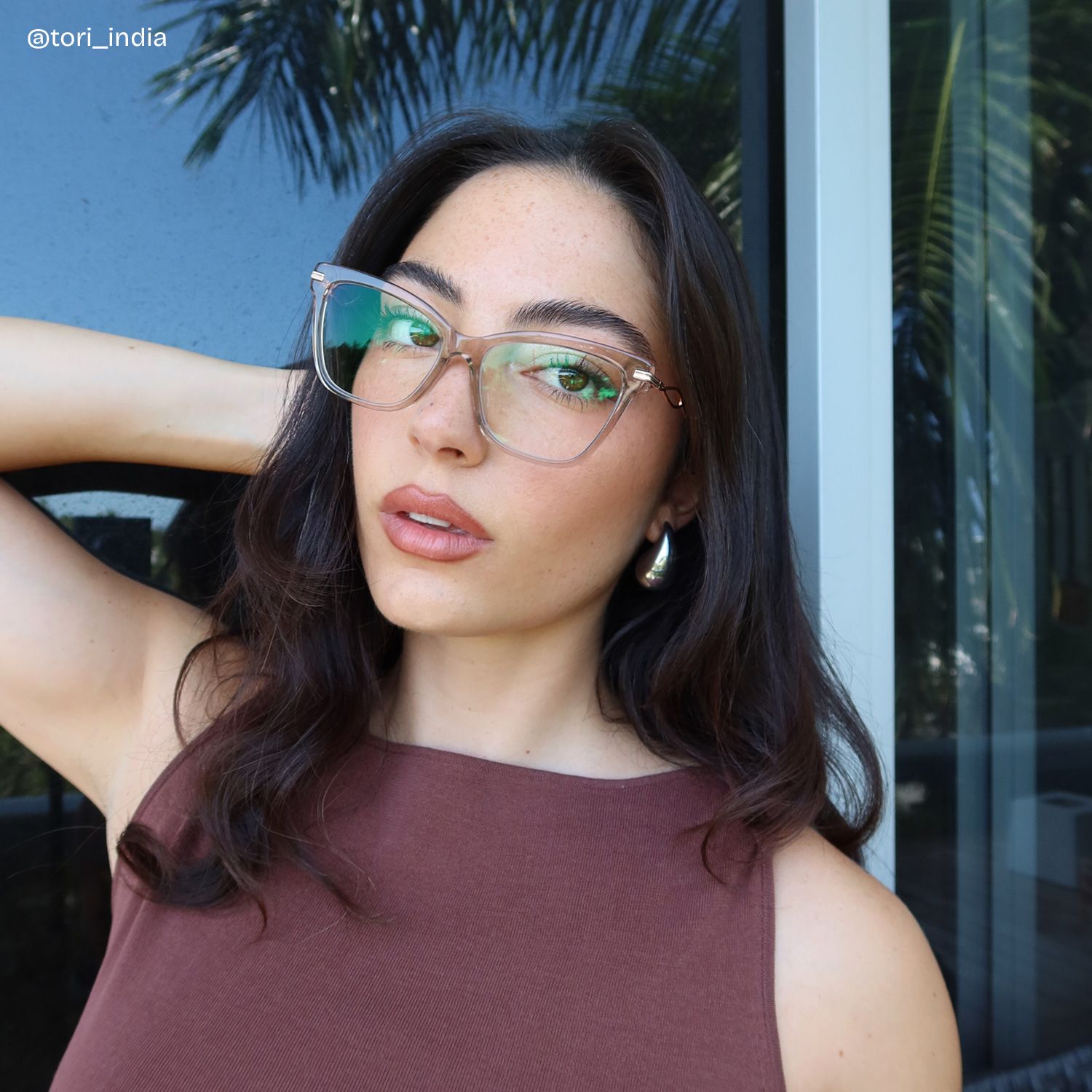 Mason Eyeglasses in Cat Eye Beige Frame | Zeelool8