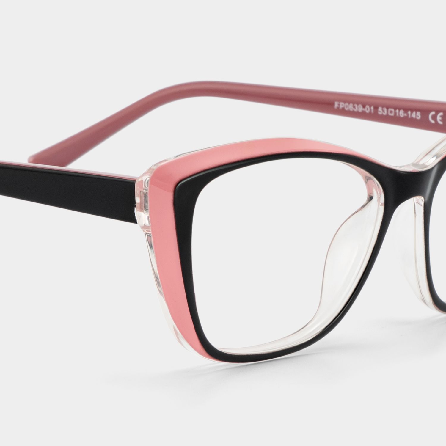 Fidelia Cat Eye Black & Pink Frame Glasses for Women | ZEELOOL5