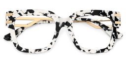Lidia Cow Print Square Glasses1