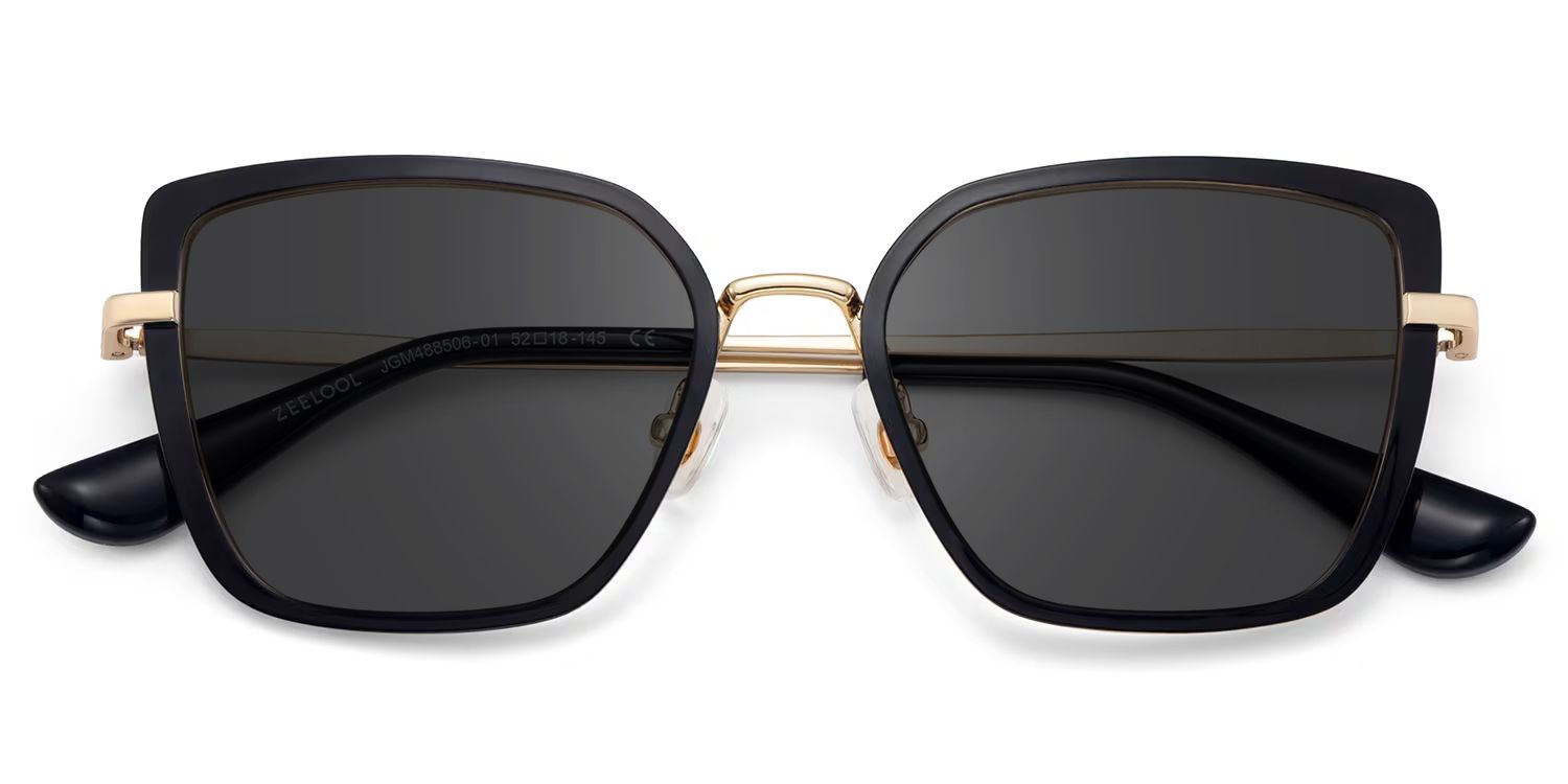 Max Square Black Sunglasses for Women & Men | ZEELOOL1
