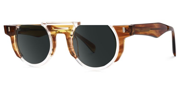 Mastin Brown Round Sunglasses