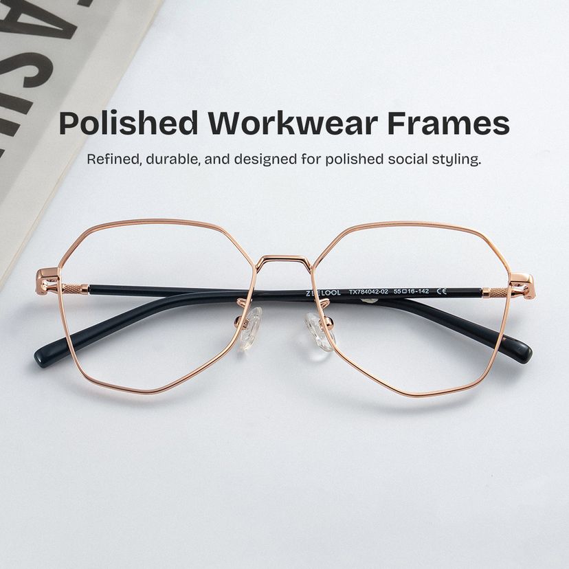 Bivins Gold Geometric Glasses