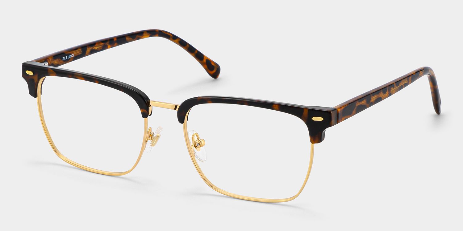 Braidsby Tortoise Browline Mixed Frame Glasses for Men | ZEELOOL3