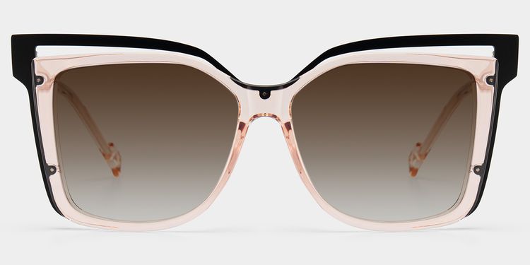Twolla Beige Square Sunglasses