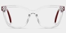Scarlett Clear Red Square Glasses1