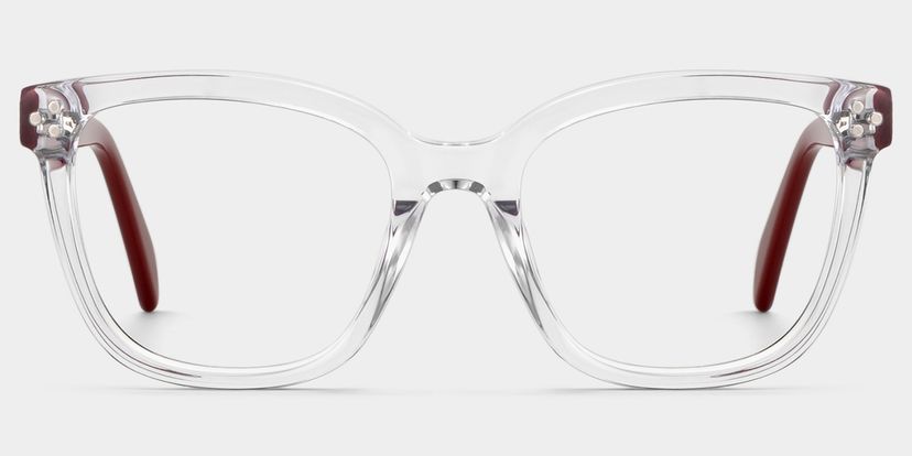 Scarlett Clear Red Square Glasses