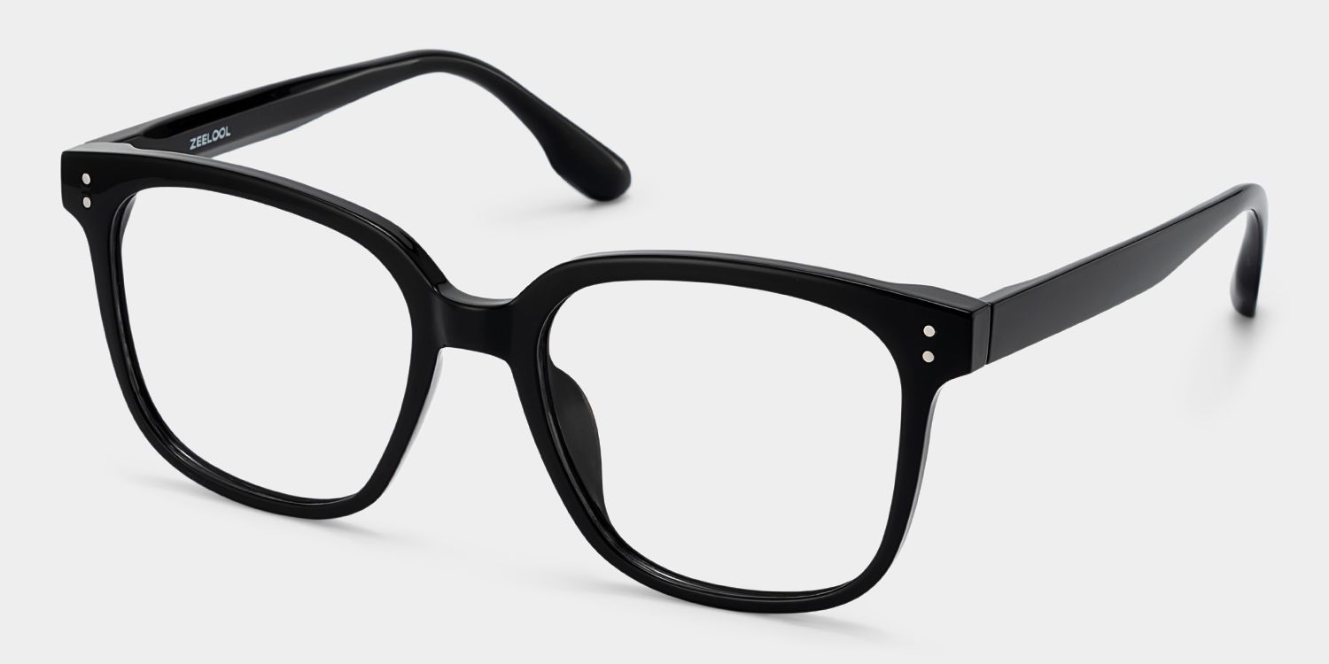 Oglesby Square Blue Light Blocking Glasses Black Frame | Zeelool3
