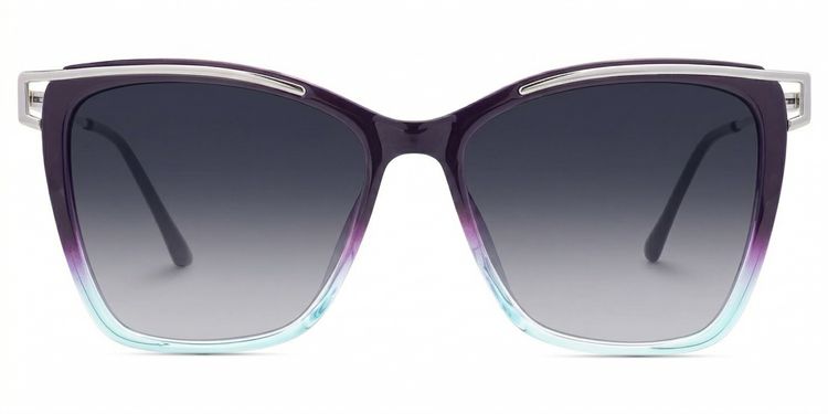 Krystle Purple-Blue Square Sunglasses