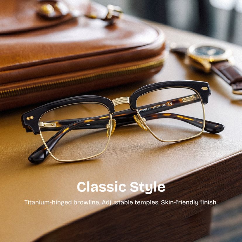 Landon Gold Browline Glasses