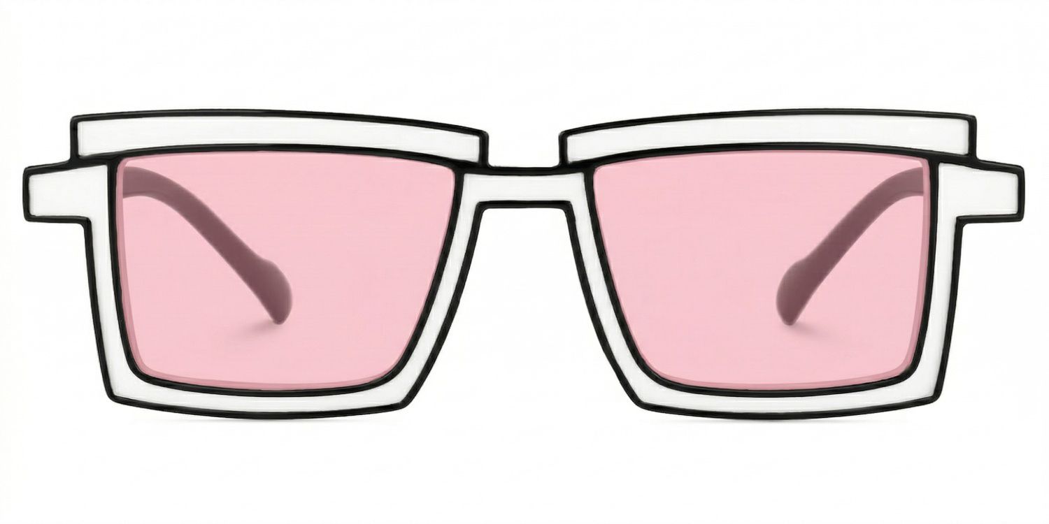 Zephyr Rectangle White Sunglasses for Women & Men | ZEELOOL0