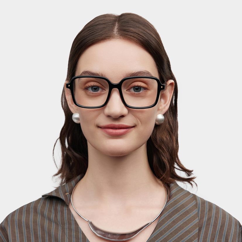 Talia Black Square Glasses