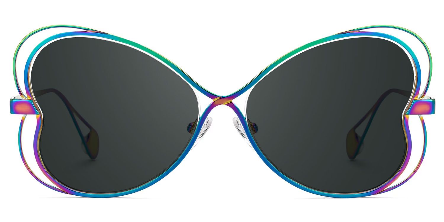 Aretha Iridescent Geometric Polarized Sunglasses for Driving | ZEELOOL0