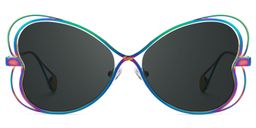 Aretha Iridescent Geometric Sunglasses0