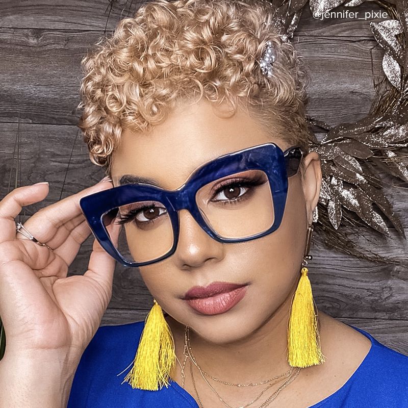 Charmaine Blue-Green Square Glasses