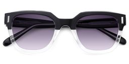 Nia Black Clear Square Sunglasses1