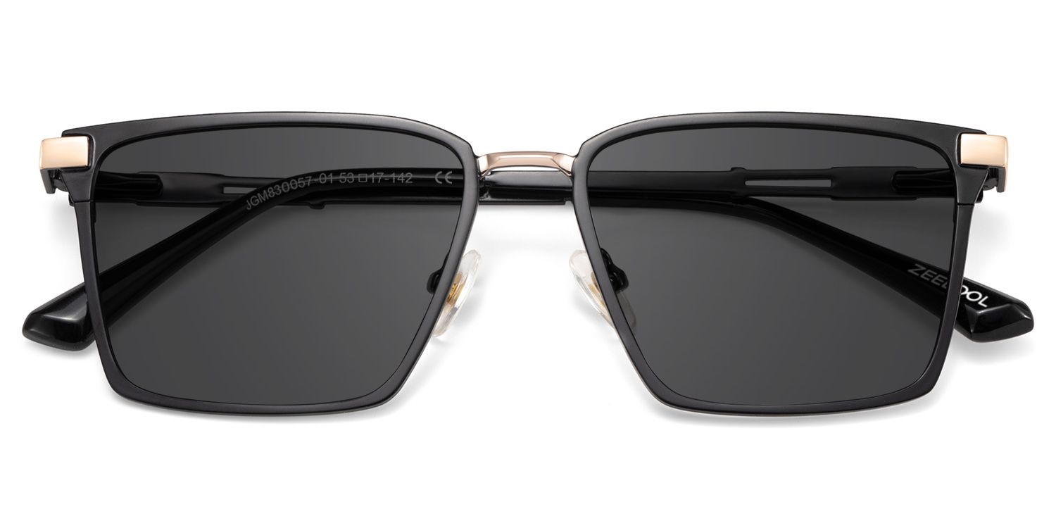 Finn Rectangle Black Prescription Sunglasses | ZEELOOL1