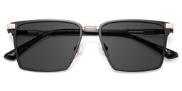 Finn Black Rectangle Sunglasses1