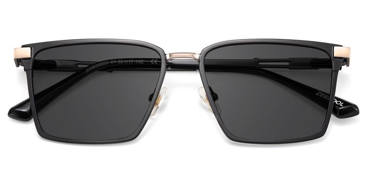 Finn Black Rectangle Sunglasses