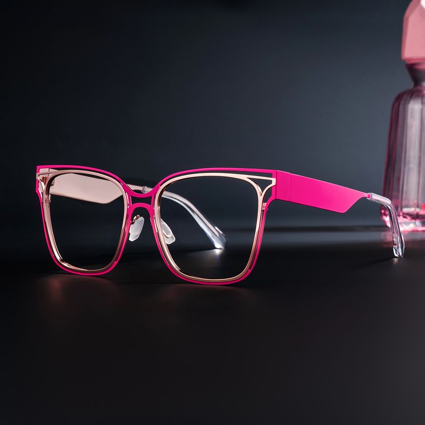 Dacarine Pink Gold Square Glasses