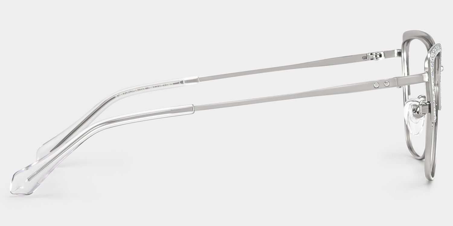 Javier silver rectangle glasses Online | ZEELOOL3