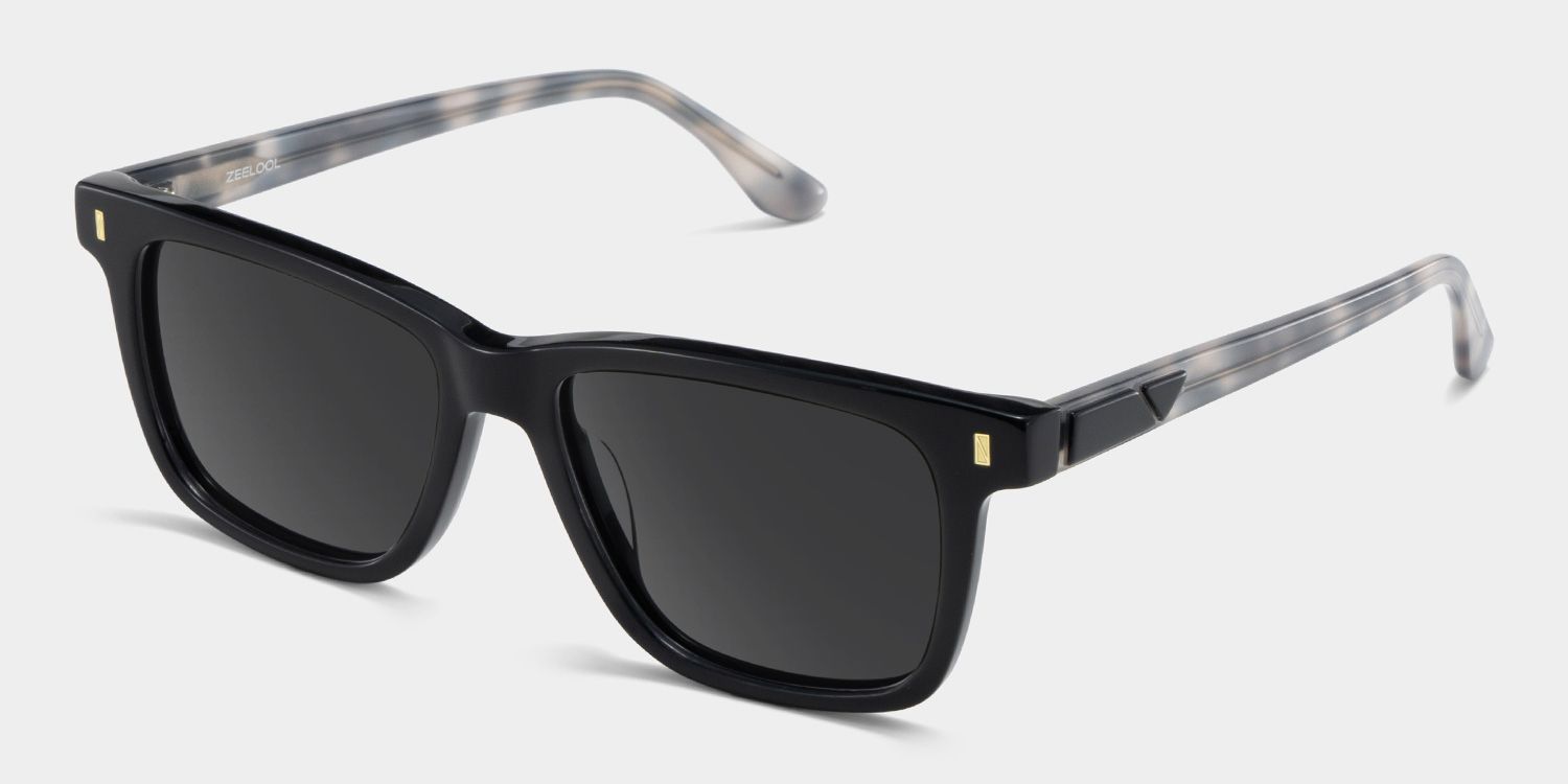 Travis Rectangle Black Prescription Sunglasses | ZEELOOL2