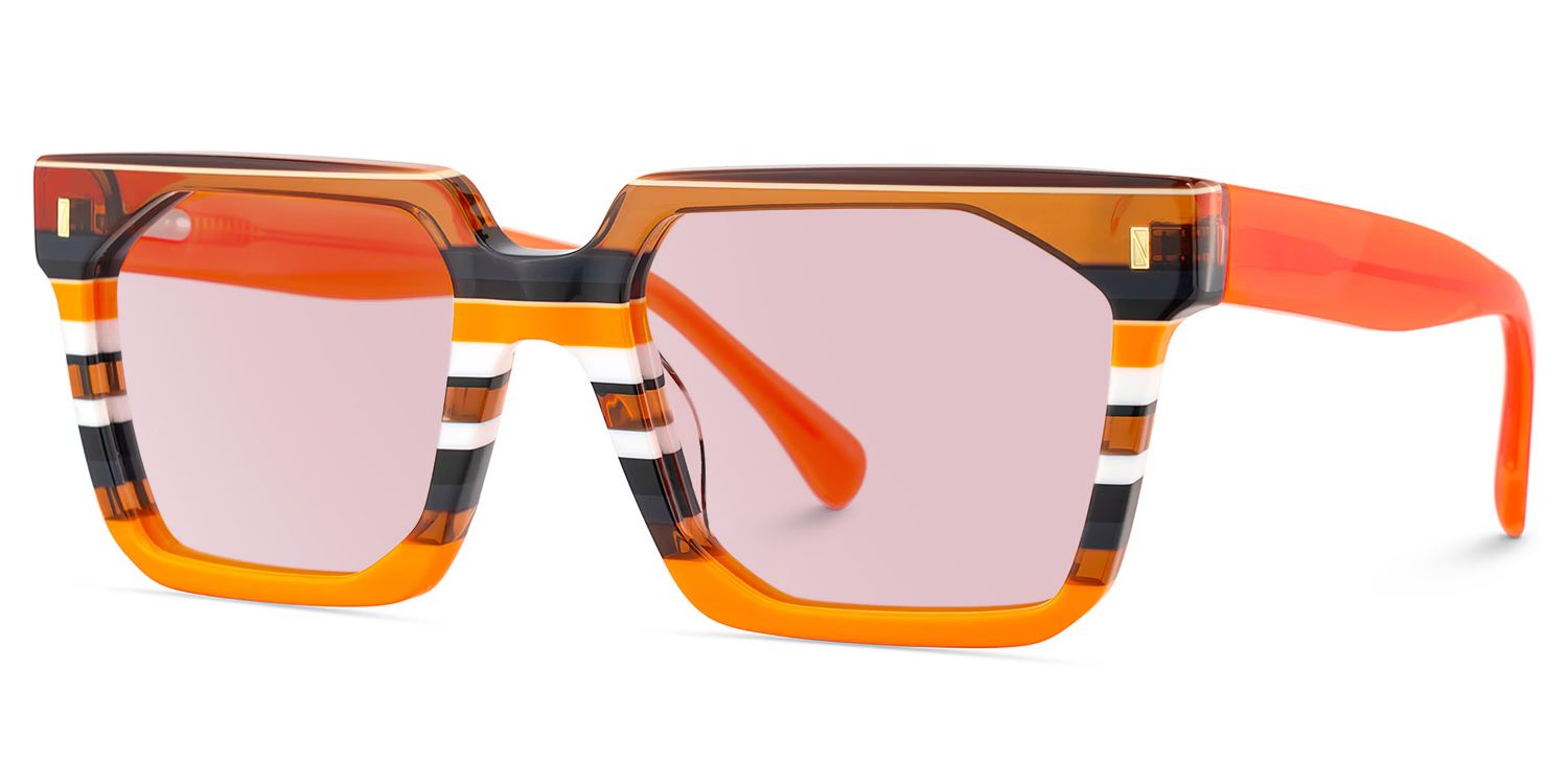 Laguer Orange Rectangle Sunglasses to Frame Your Face | ZEELOOL2