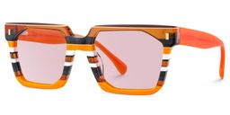 Laguer Orange Rectangle Sunglasses2