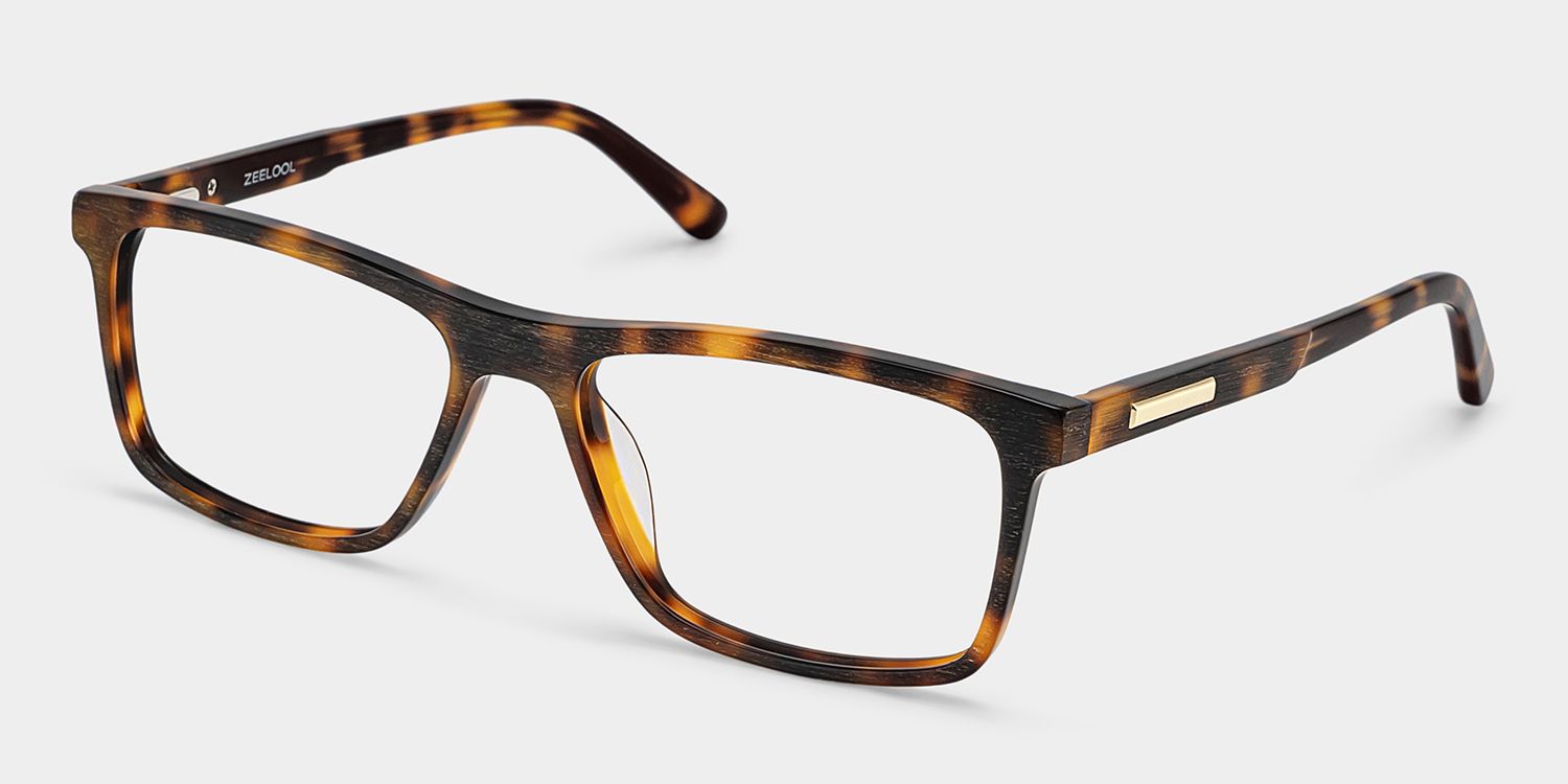 Daniel Tortoise Rectangle Acetate Frame Glasses for Men | ZEELOOL2