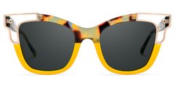 Rhoden Yellow Cat eye Sunglasses0