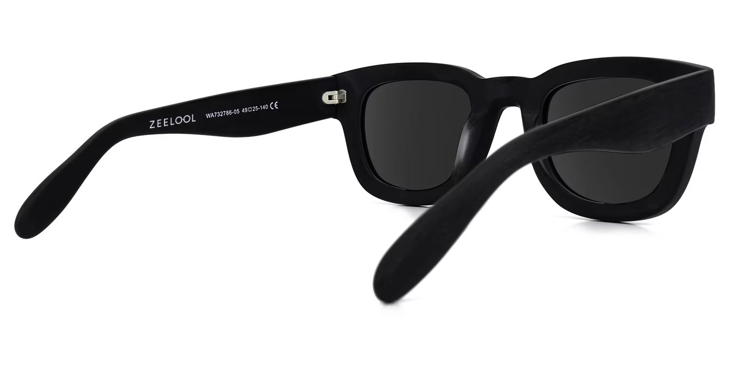 Jalitha Black Rectangle Polarized Sunglasses for Driving | ZEELOOL3