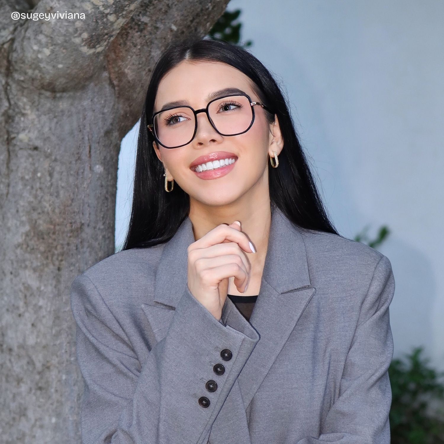 Joana Geometric Black TR90 Glasses for Women | ZEELOOL5
