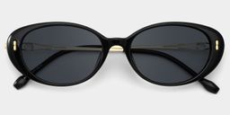 Blaire Black Oval Sunglasses1